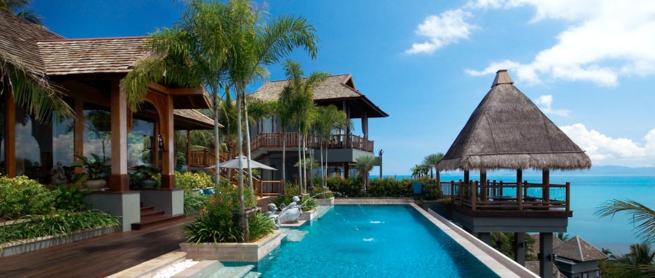 Samui luxury villas - tropical pool view